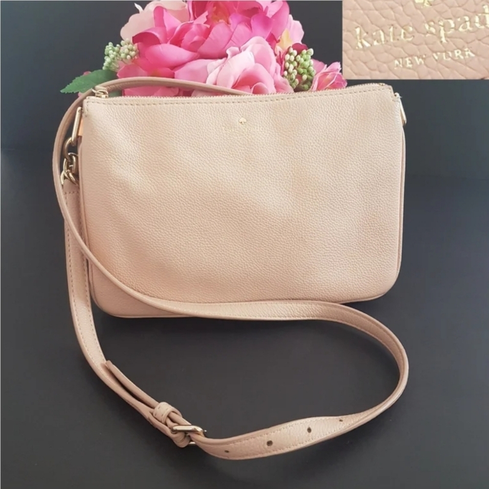 Kate Spade New York Blush Light Pink Leather Crossbody Shoulder Bag